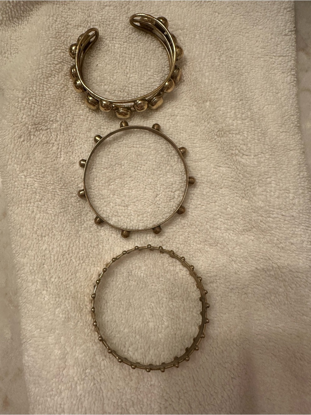 Vintage Modernist Brass Bracelet Set of 4 - Picture 2 of 2